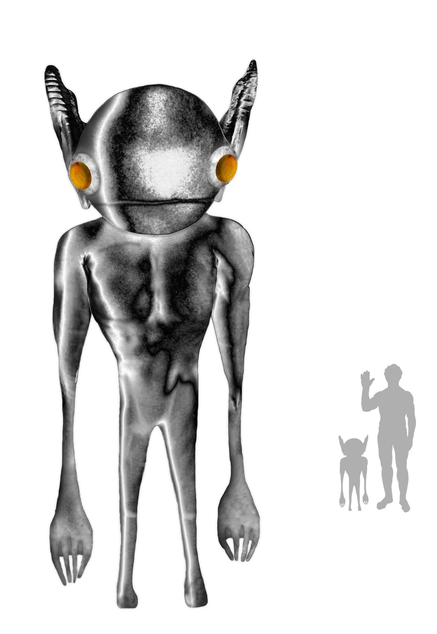 Artist's impression of an Hopkinsville goblin